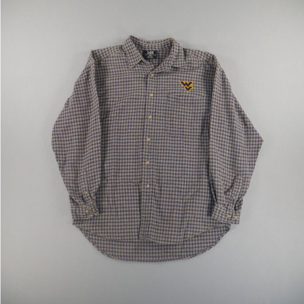 Vintage Y2K Lee Sport West Virginia Mountaineers Flannel Long Sleeve Mens Size L